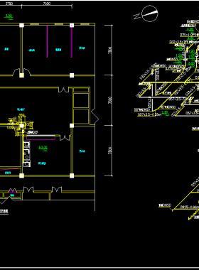 某職工食堂室內(nèi)天然氣管道供氣平面、軸側(cè)圖燃?xì)庠O(shè)計施工圖DWG下載